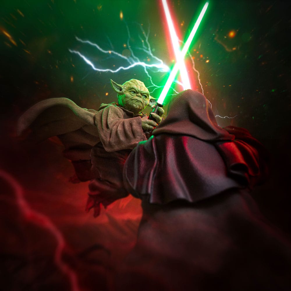 Statua Star Wars Deluxe Art Scale 1/10 Yoda contro l'Imperatore Palpatine (esclusiva CCXP 2024) 31 cm